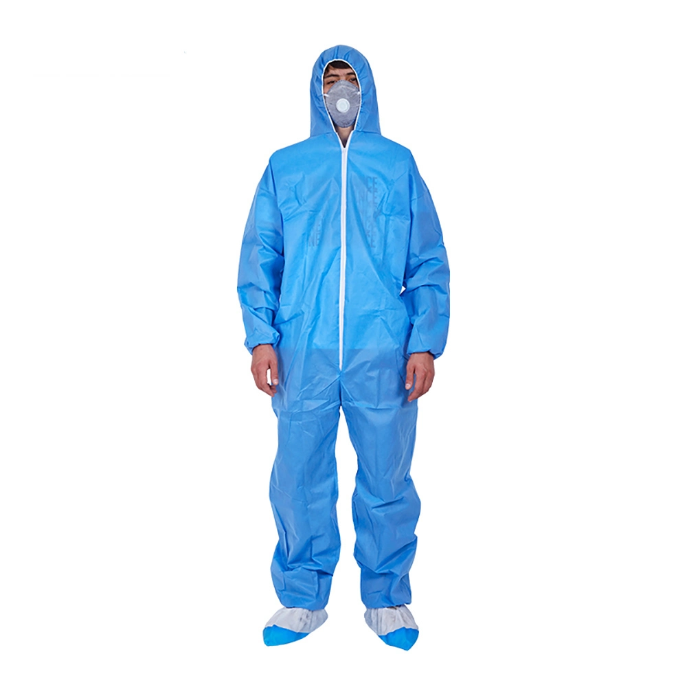 Isolation Non Woven Microporous Protective Breathable Laminated Laminated Chemical Disposable Hooded Lightweight Coverall