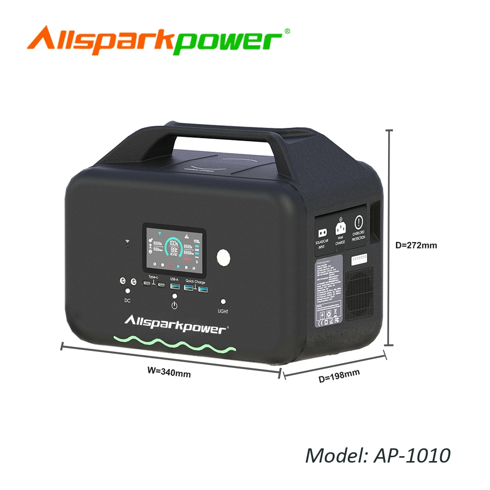Allsparkpower batería de ion-litio de la estación de energía solar portátil de alta capacidad 1008wh 800W carga Maxi Super Fast