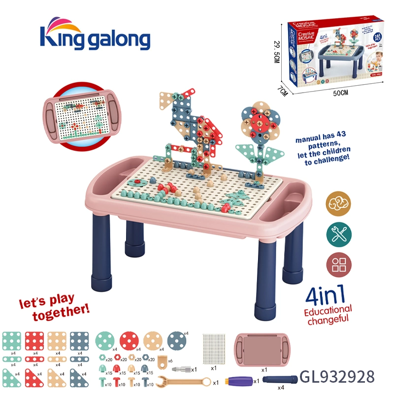 Kinder Stim Learning Lernspielzeug 256PCS Drill Puzzle Tisch-Set Spielzeugbau Spielzeugblöcke