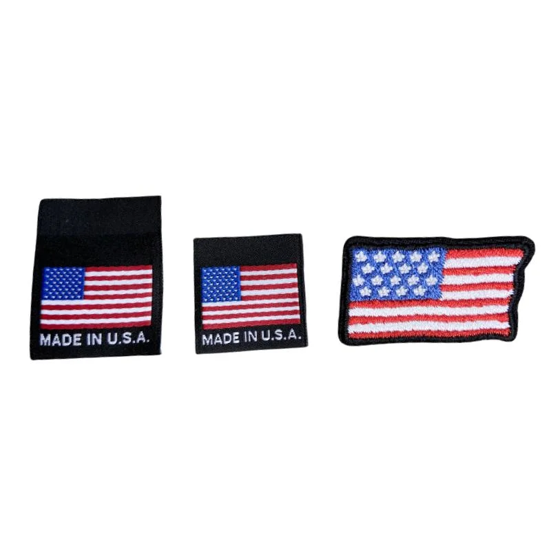 Etiquetas tejidas American Flag W/ Made in USA Label