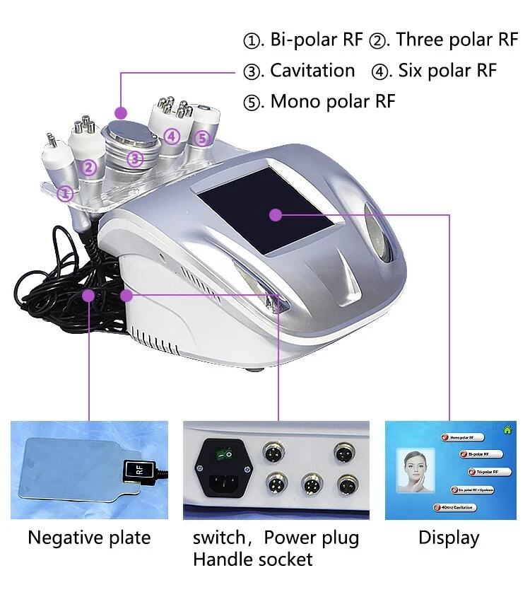 Sistema de cavitación RF Ultracavitation vacío cuerpo adelgaza la máquina de belleza