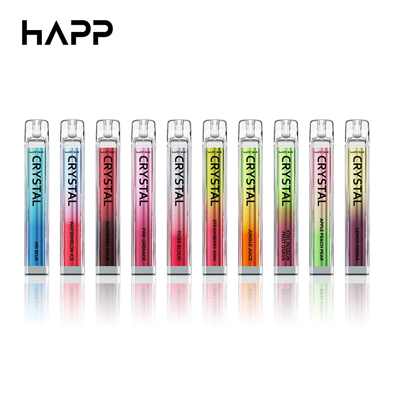 Happ Brand 10 sabores Pods desechables de cristal VAPE 20mg 600 Soplos