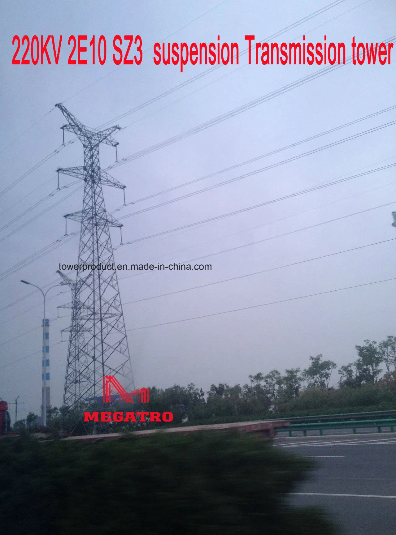 برج ناقل الحركة المعلق Megatro 220kv 2e10 Sz3