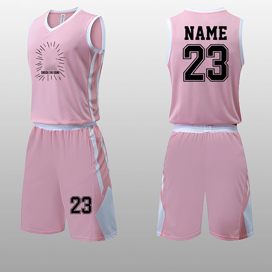 Sublimation Basketball Dresses for Women New Design Color Pink Ladies Basketball Jersey