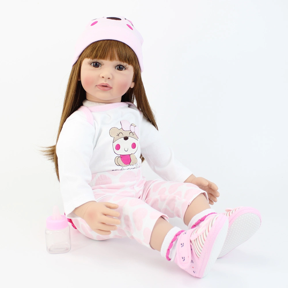 Comercio al por mayor de 24 pulgadas Reborn Baby Doll de tela suave cuerpo vivo renace Boneca Colección bebé Juguetes para niños regalos compañeros