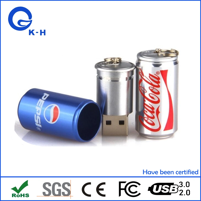 مخزن فلاش USB محمول من طراز كوكاكولا المعدني سعة 1 جيجابايت 4 جيجابايت 8 جيجابايت