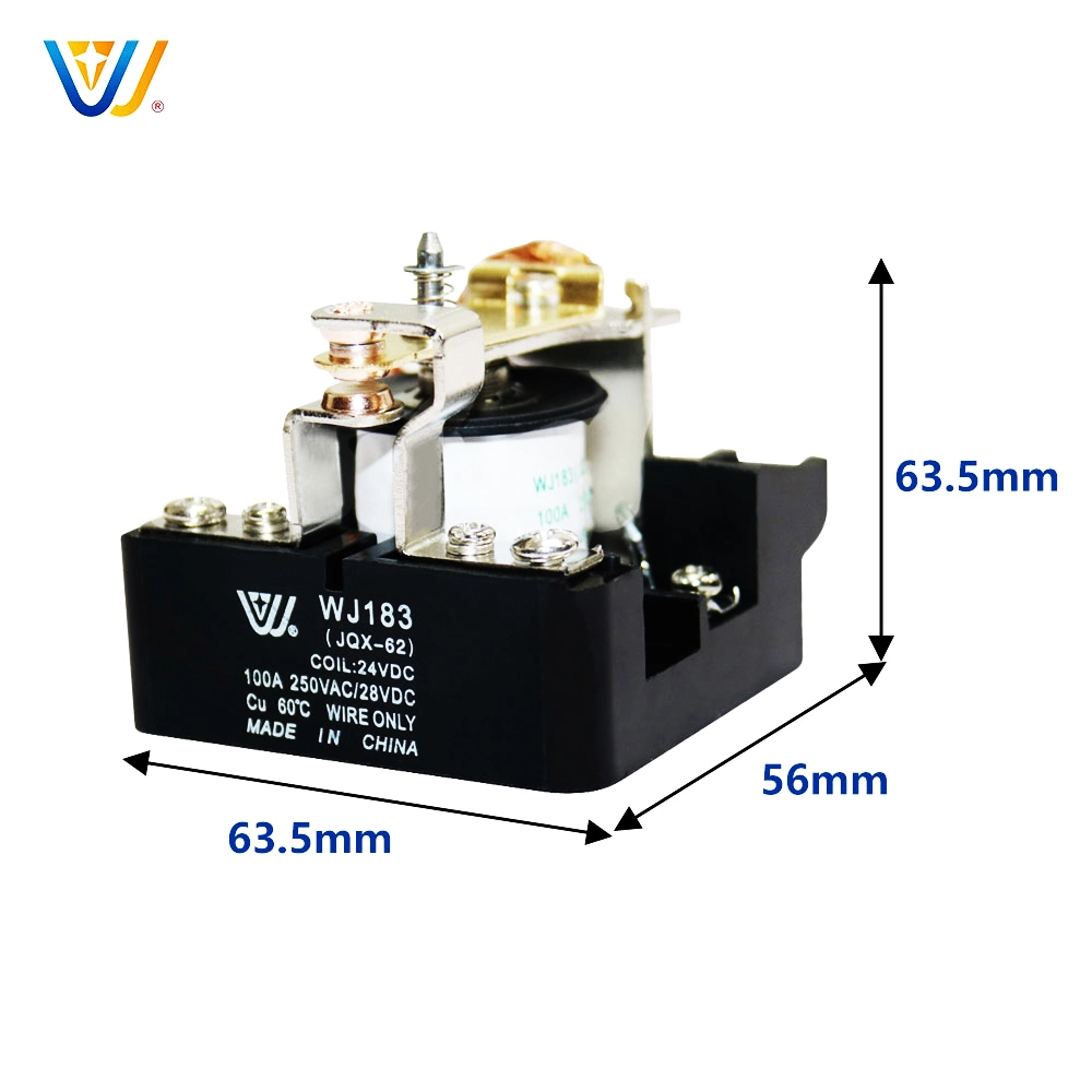 Chinese Electronic Parts Jqx-62f-1z Compressor Overload Protector Relay 12V 220V 110V 90A 100A Speed-Reducer