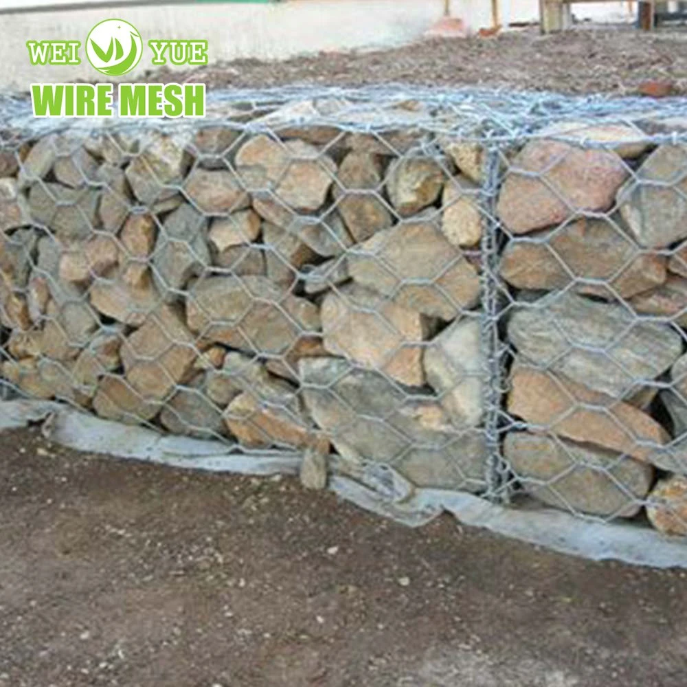 Soldado galvanizado Rock Gabião Wire Mesh Cesto de Pedra Empurrador Jardim Gabião para parede de fixação soldado Caixa de gabião