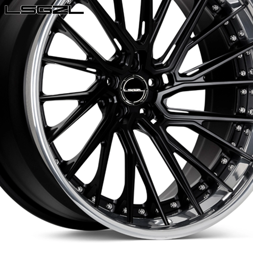 Custom 2 Stück geschmiedete Rad Chrom Lip Black Spokes für Benz BMW