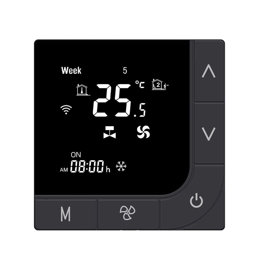 Wöchentlich programmierbare Lüfterspule Kühlung und Heizung Modbus WiFi Raum Thermostat