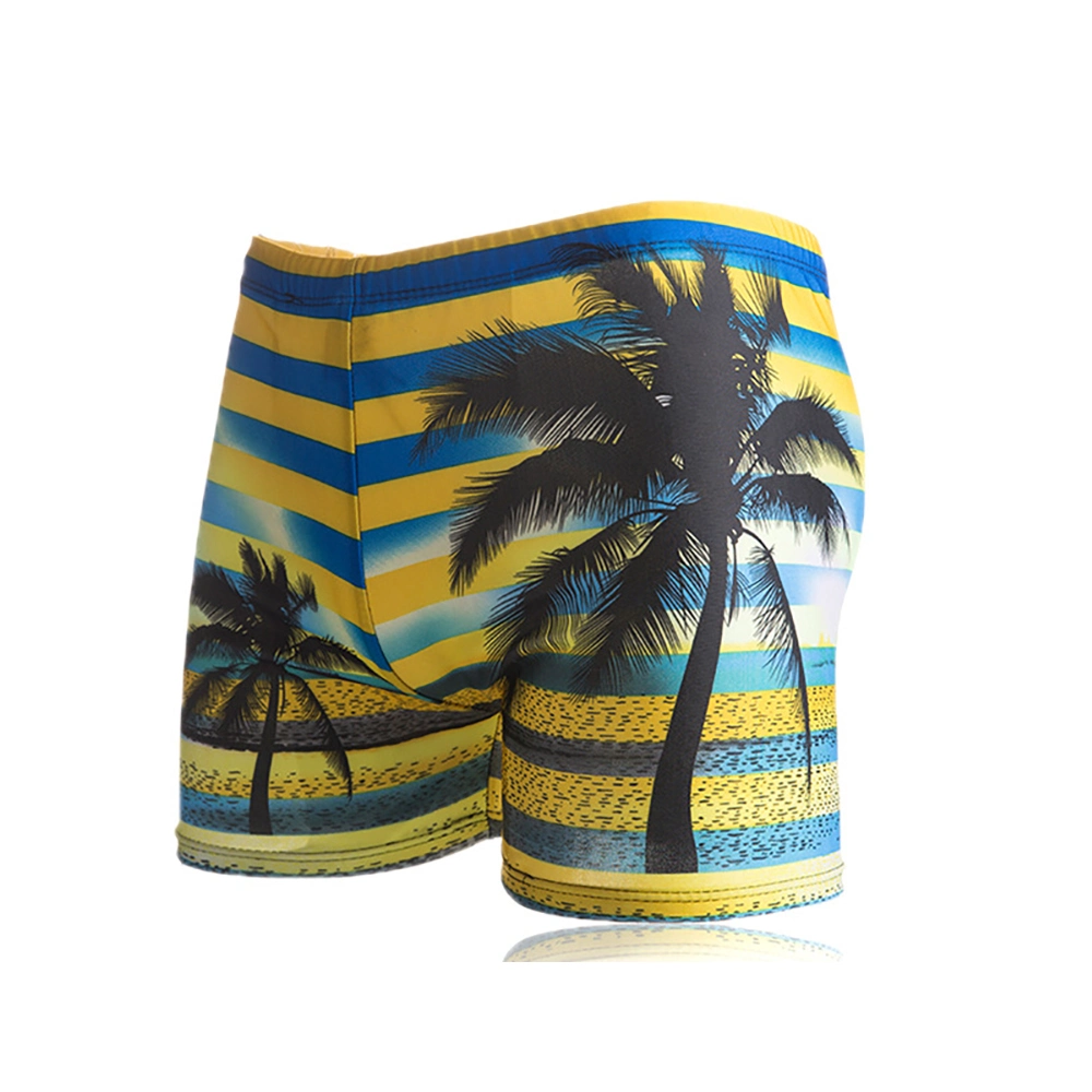 New Men&prime; S Casual Boxer Swimming Trunks Fashion Quick-Drying Coconut Tree Digital Printing Swimming Sports Short Swimming Trunks Pants