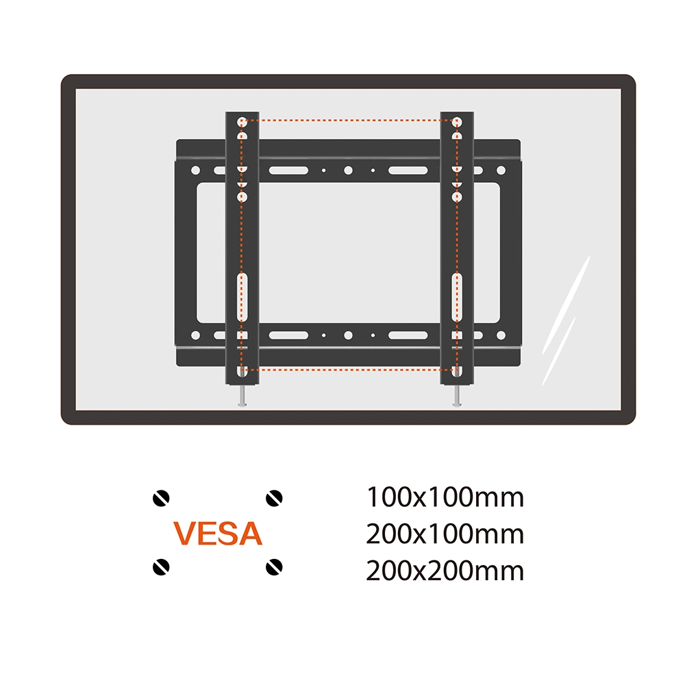 Universal TV 42 pouces LCD TV fixe le support de montage Vesa Max 200*200mm TV Support de montage mural