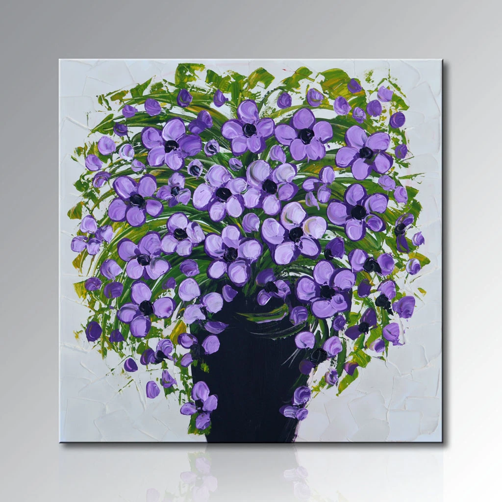 Pure Handmade Modern Flower Oil Painting (FL-056)