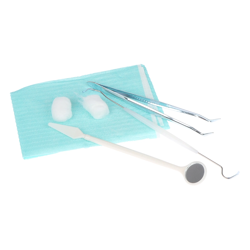 Consumíveis para clínica dentária Kit de tabuleiro de instrumentos dentários para exame descartável