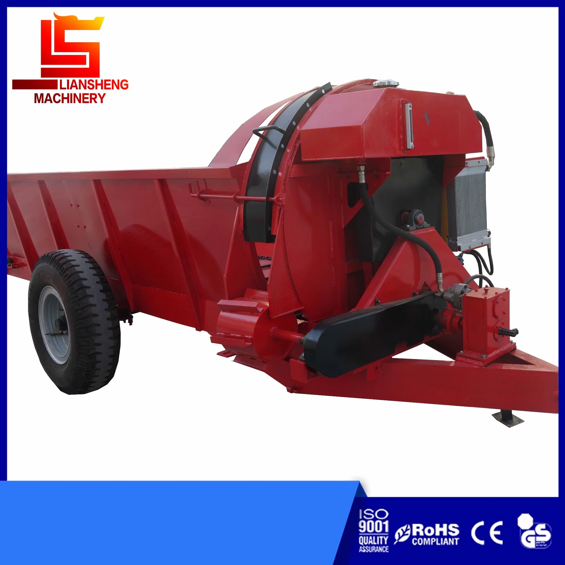 10 Cubic Volume Side Spreader Truck with Organic Fertilizer, Mixing, Crushing and Throwing, More Uniform Side Spreading Width of 0.5-2 Meters