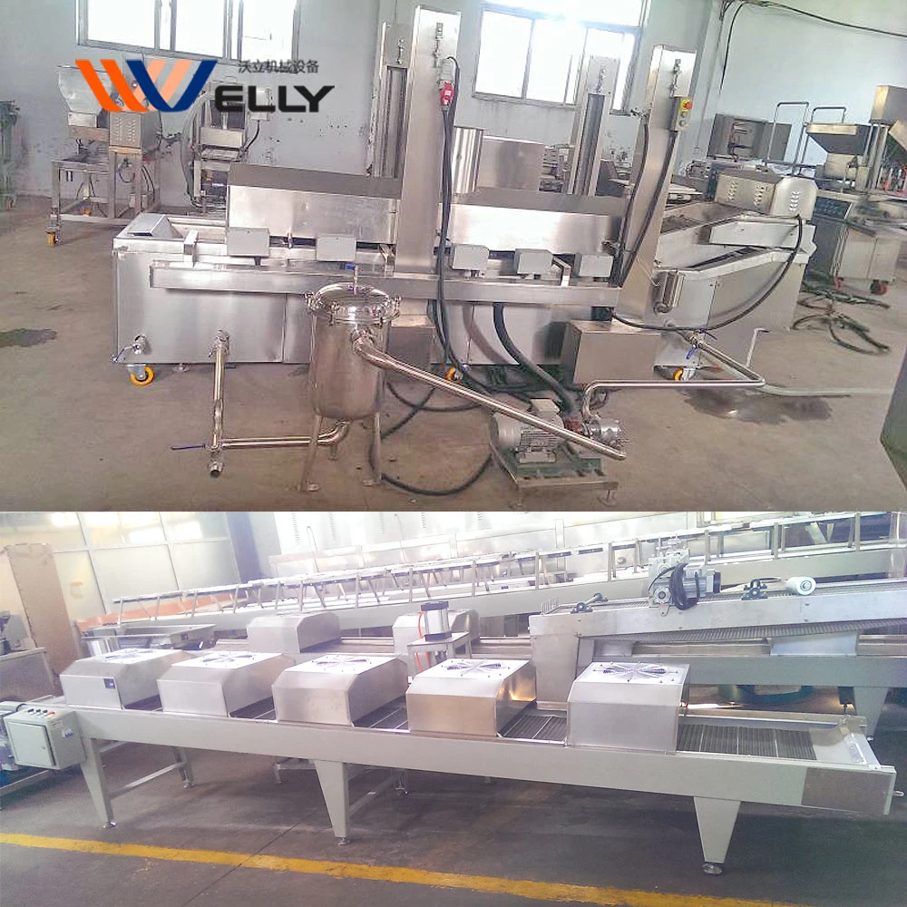 Popular Fish Nuggets Starching Machine Beef Cutlet Breadcrumbs Coating Machine Meat Pie Production Line