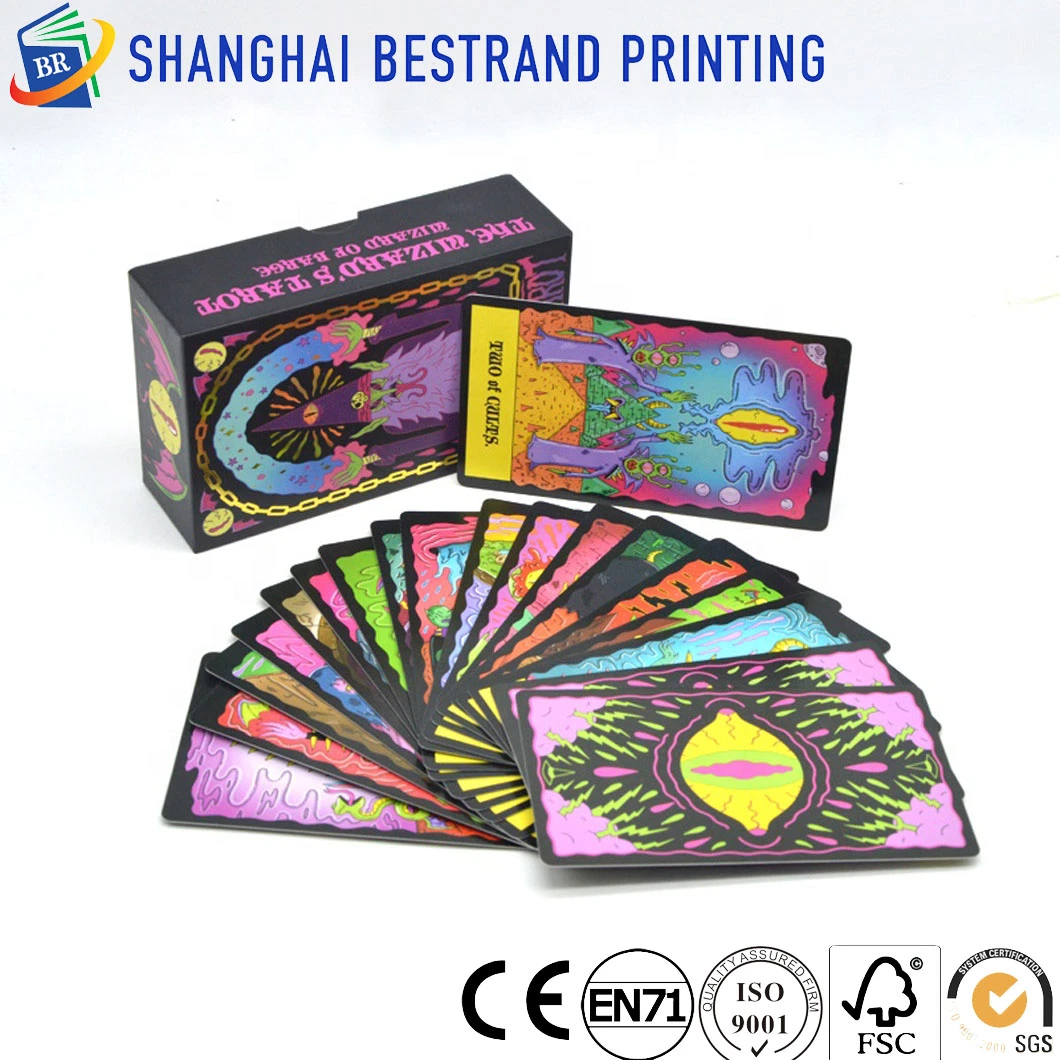 High quality/High cost performance Custom Tarot Boardgame Printing for Groups with Silver Stamping on Card