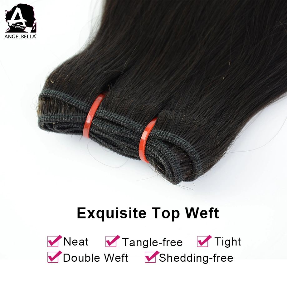 Angelbella 100 Brazilian Human Hair Bundles 1b# Curve Straight Hair Weft