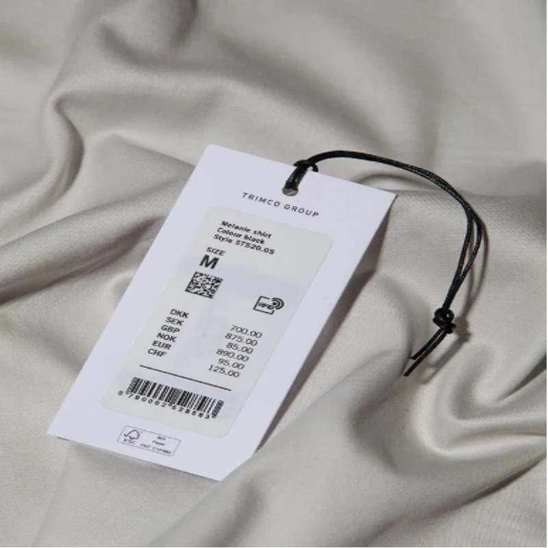 Barcode Hängeetikett mit Strings Papier Produkt hängen Tags für Bekleidung