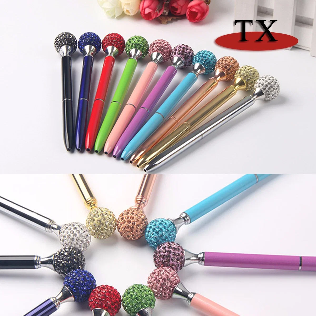 High quality/High cost performance  Stationery Creative Metal Crystal Ball Pen Advertising Pen Customized Logo