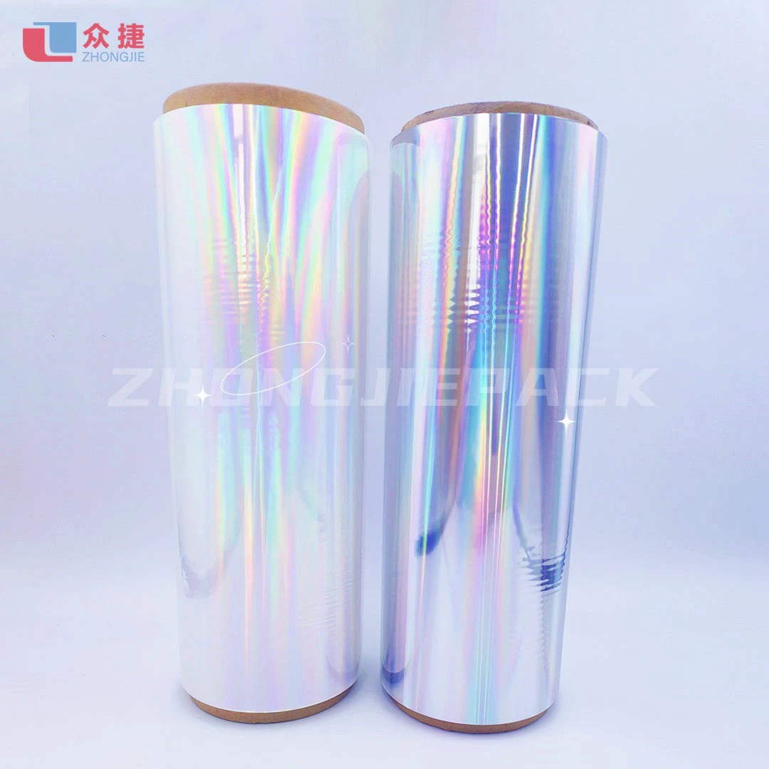 Zhongjiepack Fabricante material de embalaje Laminado térmico plástico elástico láser metalizado Holograma Holographic Pet Film