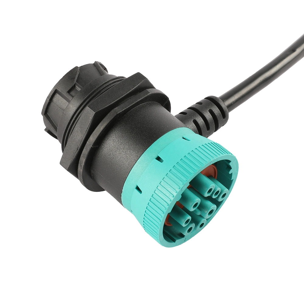 J1939 9P de doble dirigida a mujeres Riht OBD2 Cable bifurcado en ángulo