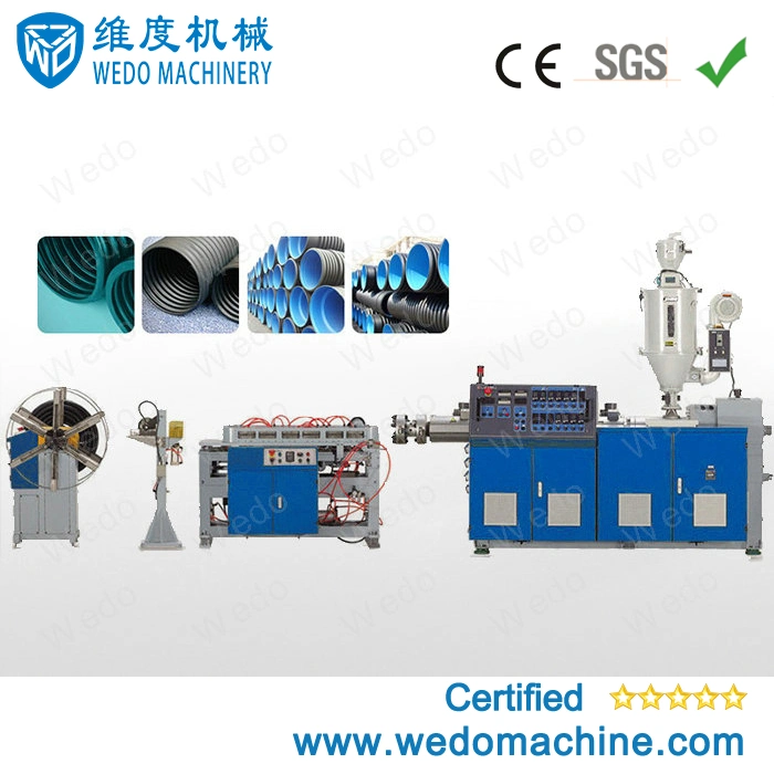 PE PP PVC Single Double Wall Corrugated Plastic Pipe Extrusion Line Extruder Production Making Machine