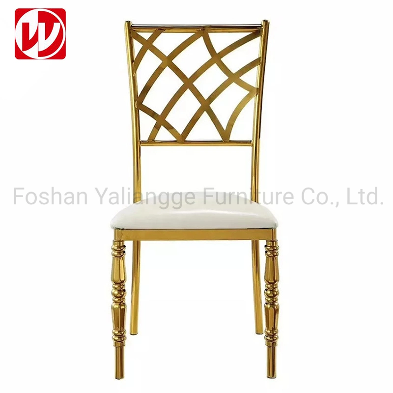 Vintage Designs Carved Back Chair Stainless Steel Wedding Dining Room Chair Outdoor Chair