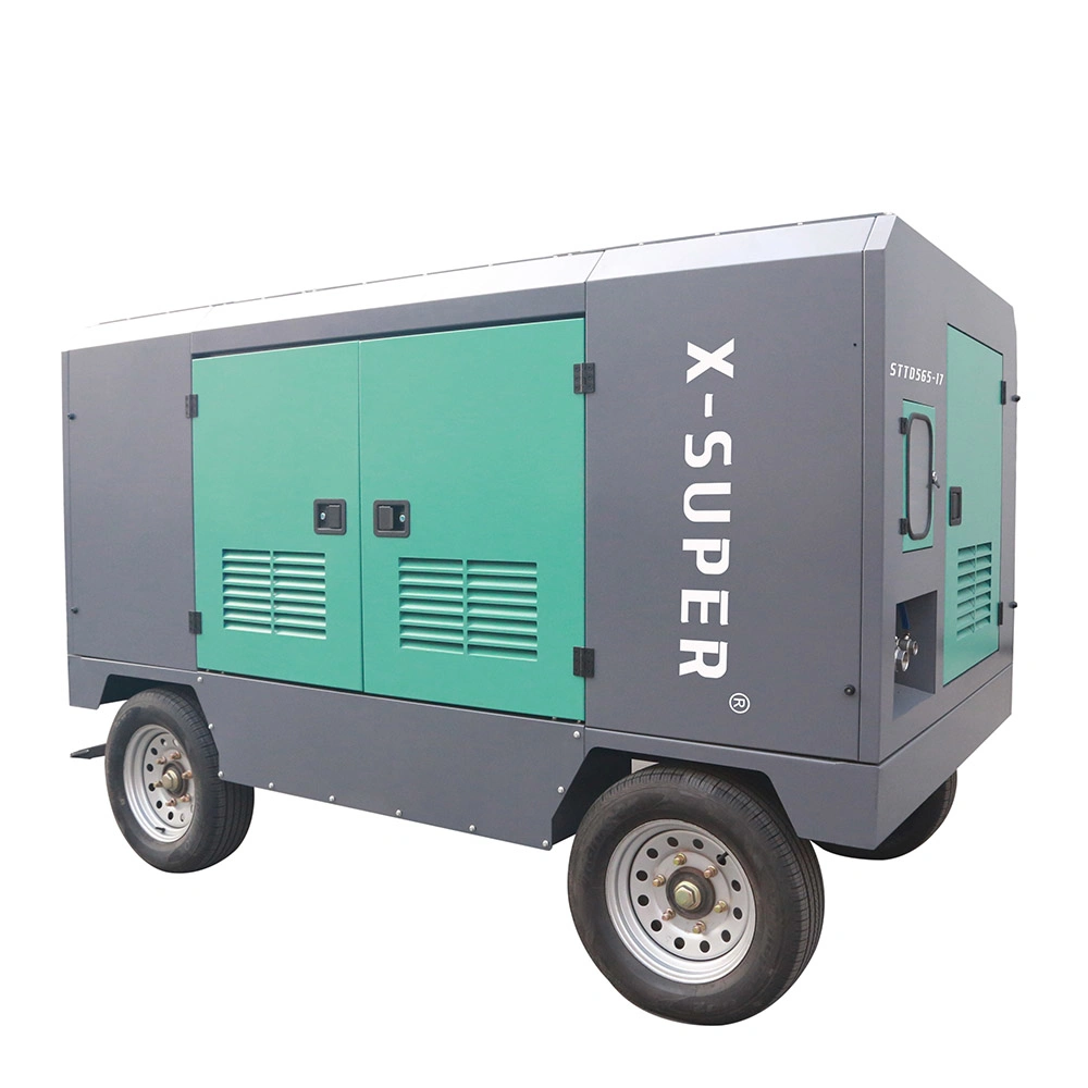 Diesel Engine Driven Portable Movable Screw Air Compressor for Construction Industry
