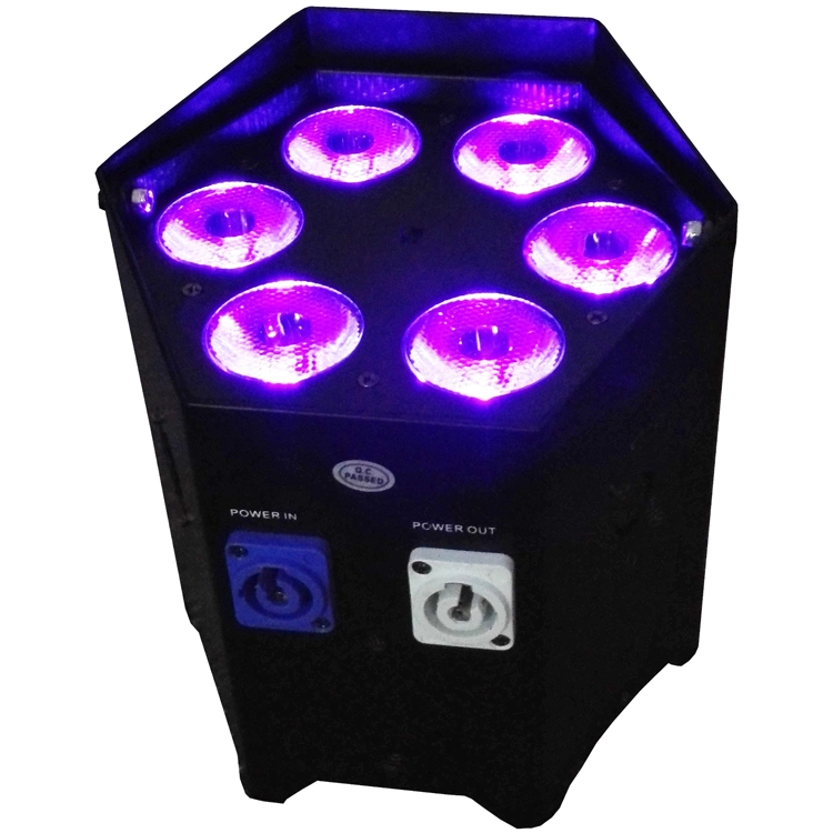 Con el teléfono móvil App Control DMX 6X18W 6en1 RGBWA+UV LED de batería par luz para la etapa de DJ discotecas KTV