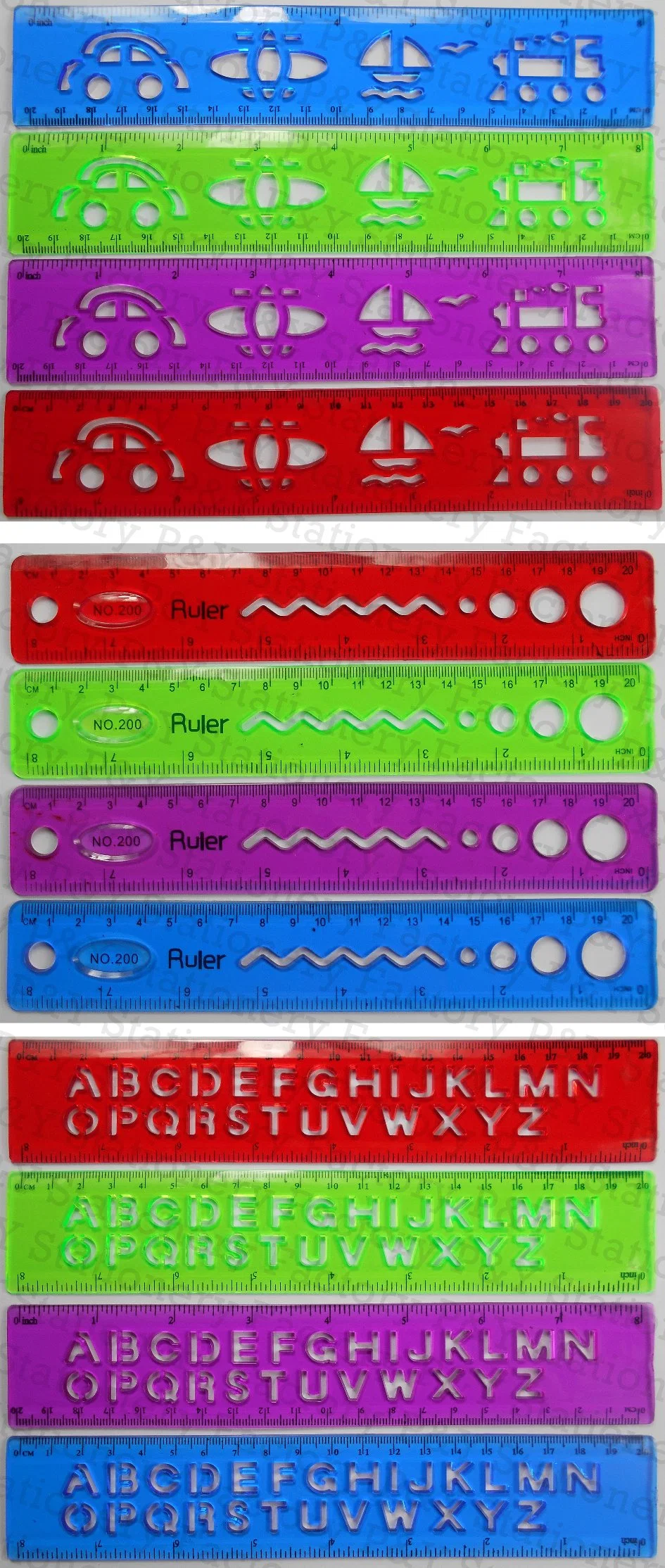 Flexible Soft Ruler Flexible Plastic Colored Ruler School Supplies Soft Ruler