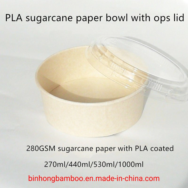 Accept Custom Food Grade Disposable Sugarcane Bagasse Tableware Bowl