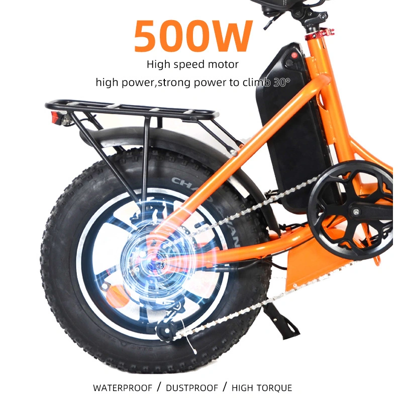 Pneu Fat pliable 16' 500 W 48 V 20 ah pratique et confortable EBike Beach loisir Dirt Ebike