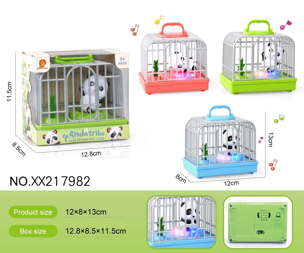 Cute Dianosaur Panda Play House Toys Pretend Pet Toy Cage Voice Control with Sound