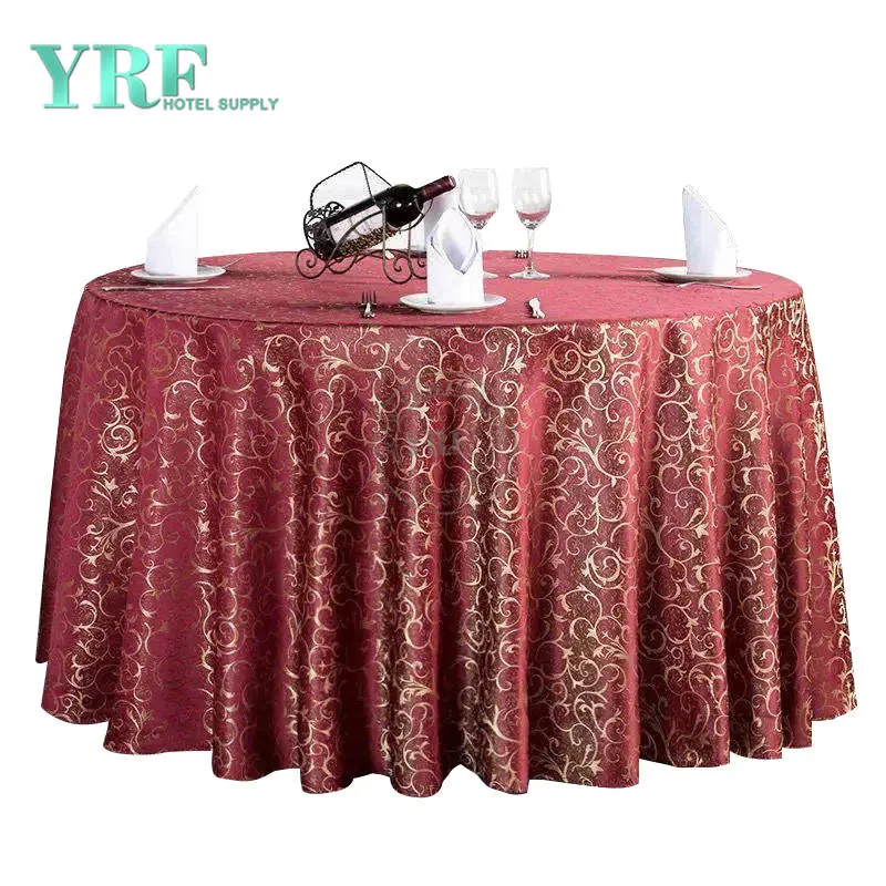 Le luxe de gros de nappes Jacquard 132 Round Champagne pour mariage