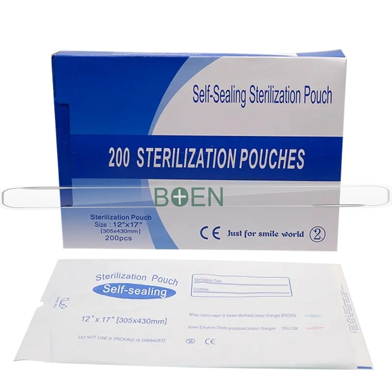 Herramienta de gran tamaño de la esterilización quirúrgica Self-Sealing Bolsa Bolsa Instrumentos Dentales esterilizables en autoclave 12''x17''.