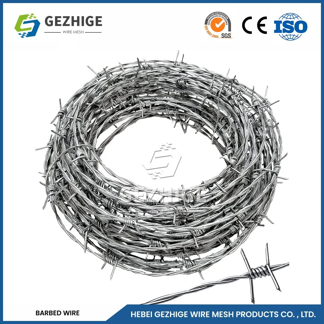 Gezhige Rolled Barbed Wire Manufacturers 1.57mmx500m Barbed Wire Size Galvanized Barbed Tape Wire China 13.8927 Stab Distance Aluminum Barbed Wire