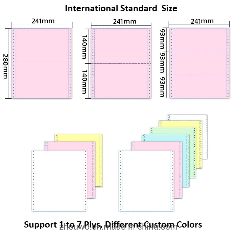 Carbonless Copy Paper NCR Dental Two-Side Carbon Paper Continuous Printing Paper