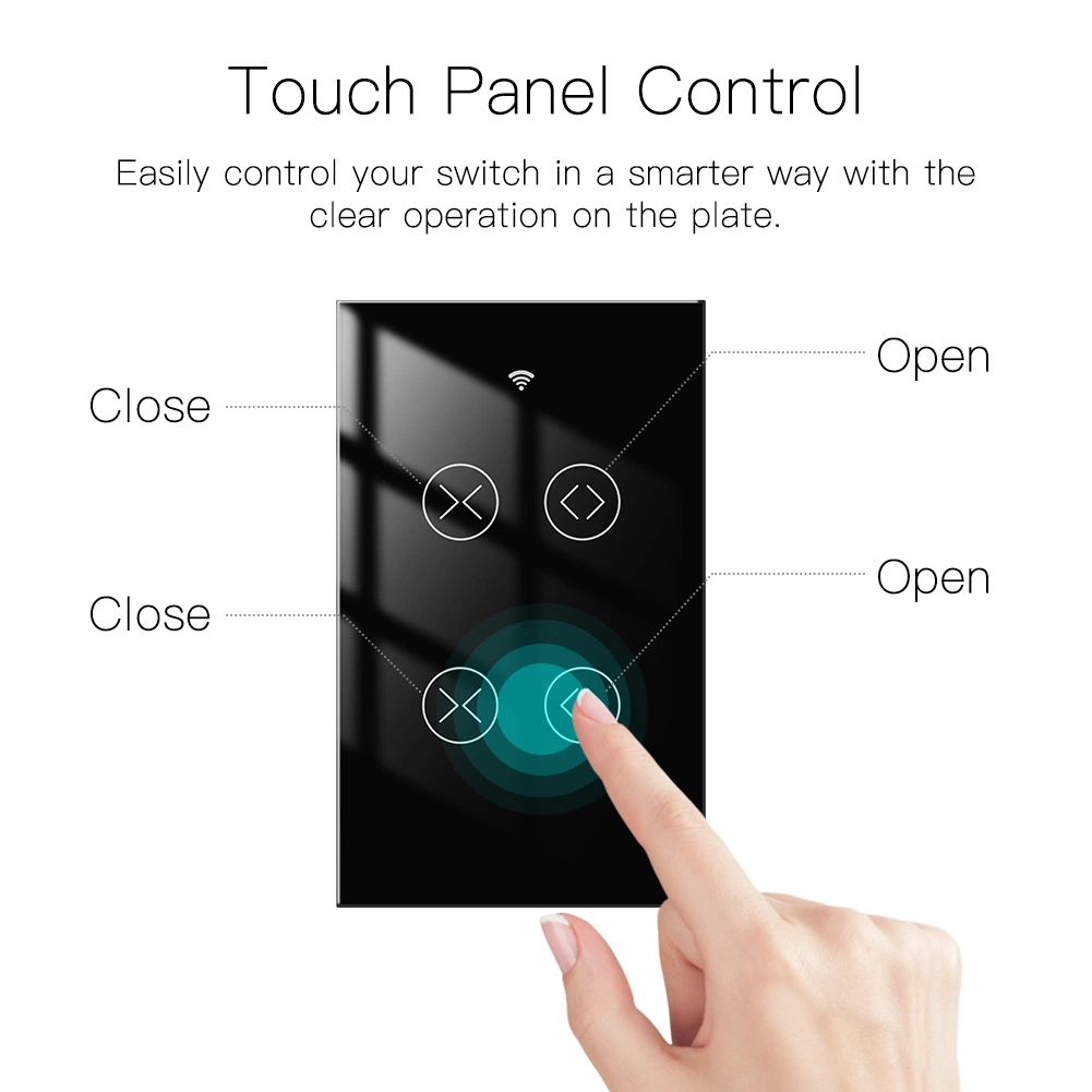 2 Gang WiFi RF Smart Curtain Switch Double Accessories Wireless Remote Control Electric Roller Blinds Shutter Track Tuya Smart Life Alexa Acho Google Home