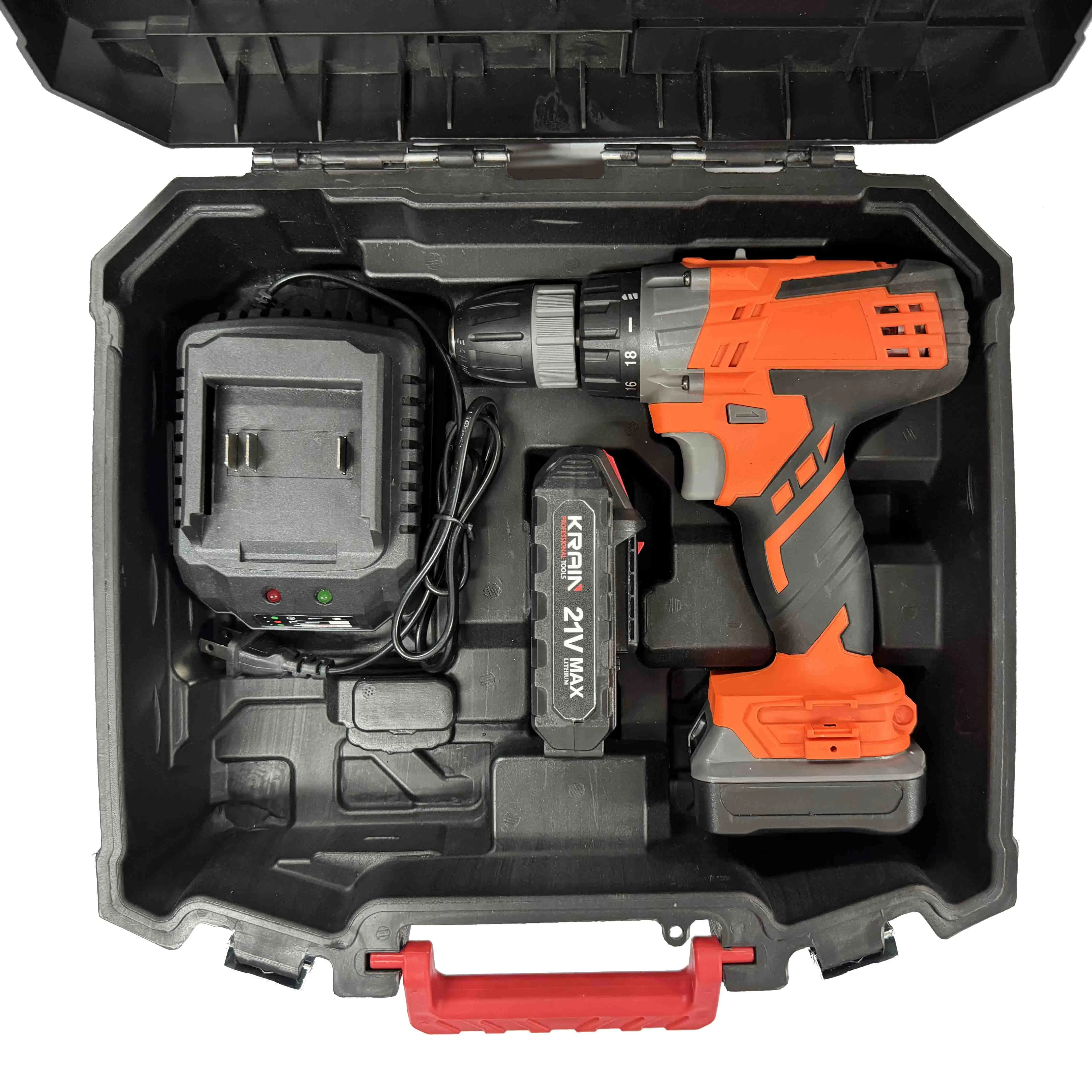 Cordless Drill Set Electric Power Tool Box Set Hand Drilling Machine Krain Lithium Drill Set Box Tool