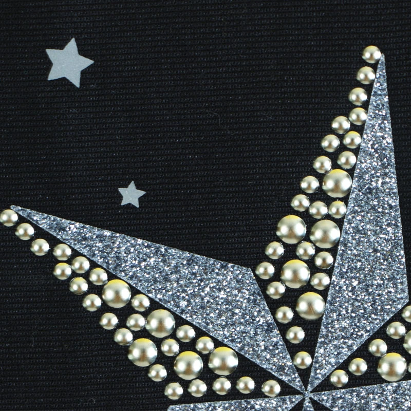 Hotfix Pearls Beads Star Design Silver Foil Laser Rhinestone Garment