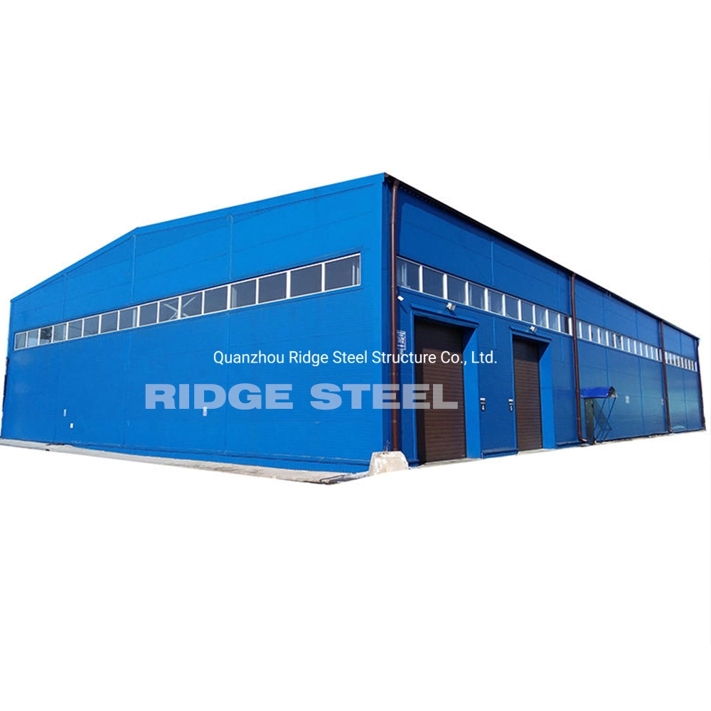 China Fabricated Prefab Steel Workshop Blue Red White Green Warehouse Barn Hangar Shed Shelter