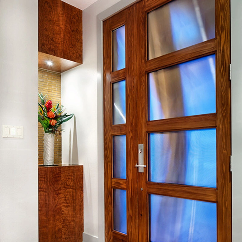 Wholesale/Supplier Tempered Glass Inserts Solid Double Wood Doors Exterior