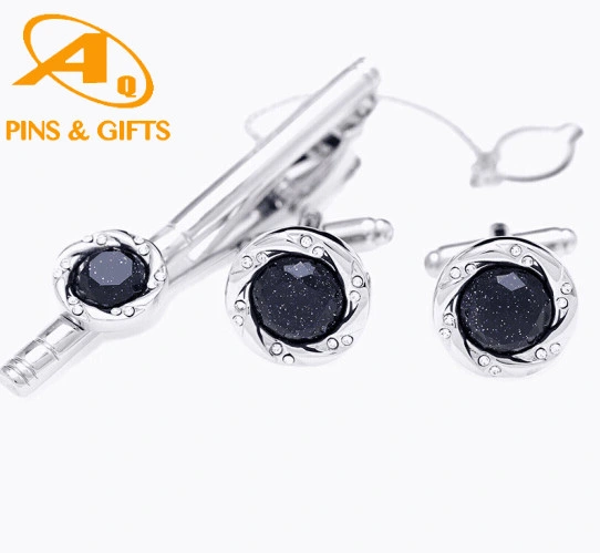 BSCI Soft Enamel Wood Beads Baby Tie Clips Wholesale Custom Silver Cufflinks Fashion Accessories