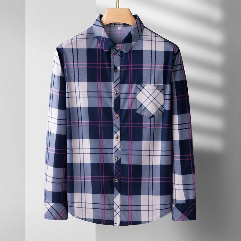 2023 Wholesale/Supplier Plaid Cotton Shirt with High quality/High cost performance Customsized Logo for Men