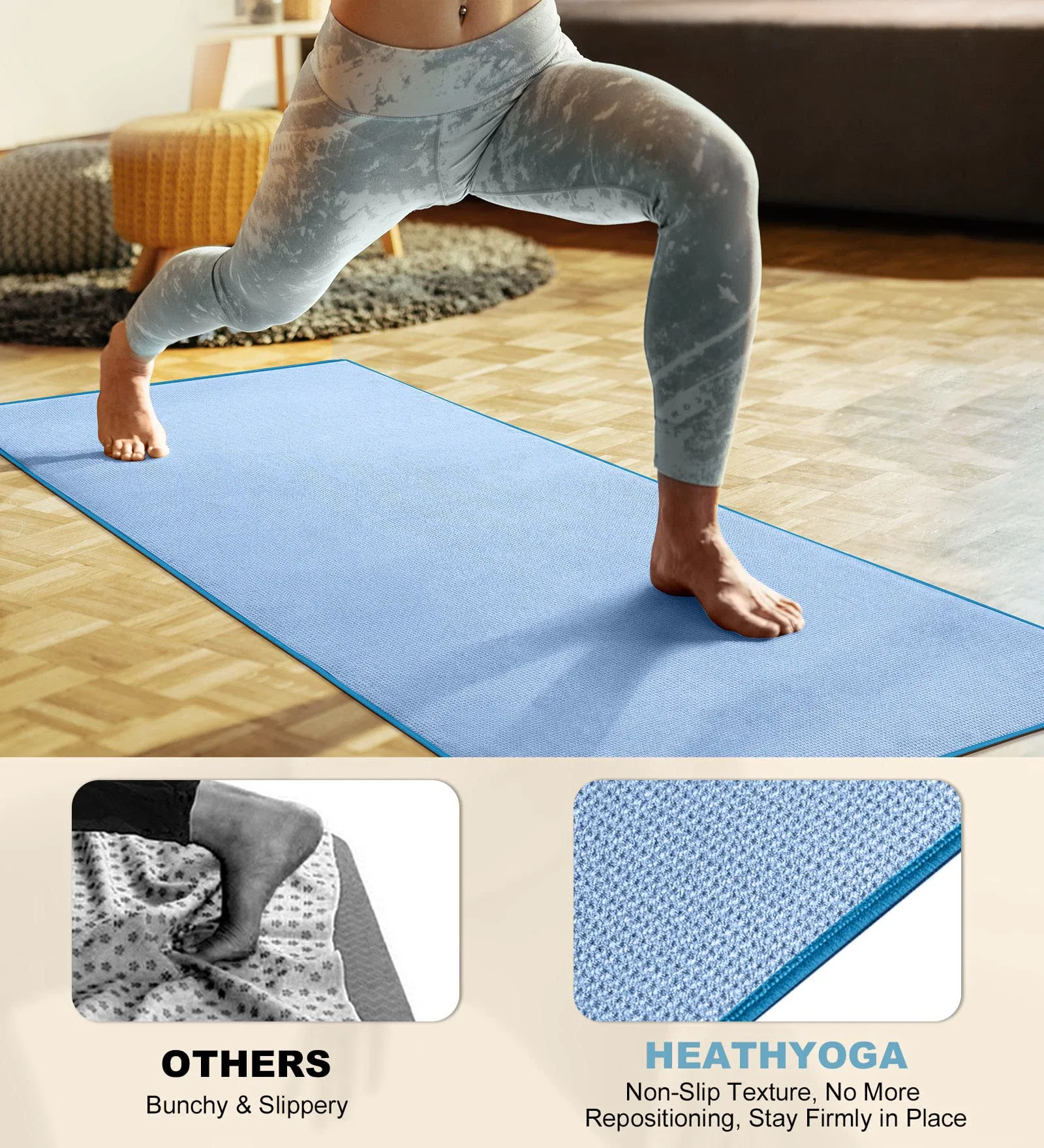 Großhandel Preis Fitness Mikrofaser Non-Rutsch Dual-Grip Schweiß Absorbierende Yoga Handtuch