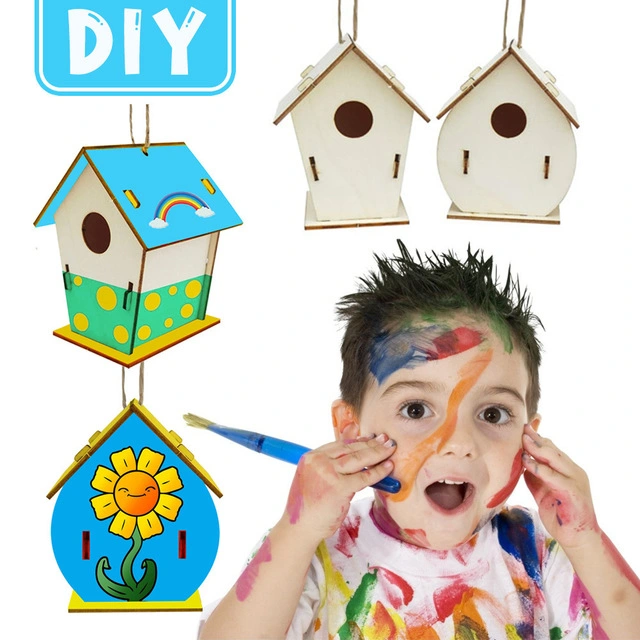 Kid DIY Holz Vogel Haus malen und dekorieren Kunsthandwerk DIY Vogelhaus Kit