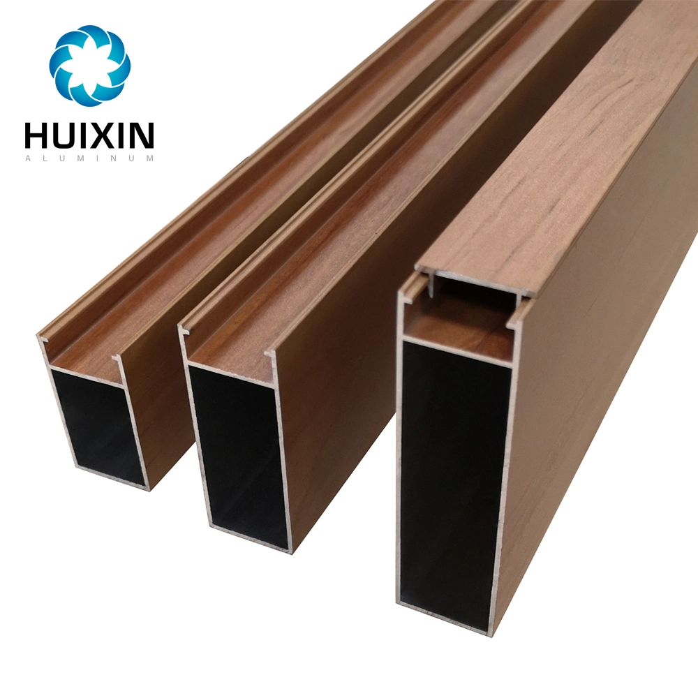 Custom Wood Grain Aluminum Alloy Extruded Rectangular Tubular for Ceiling