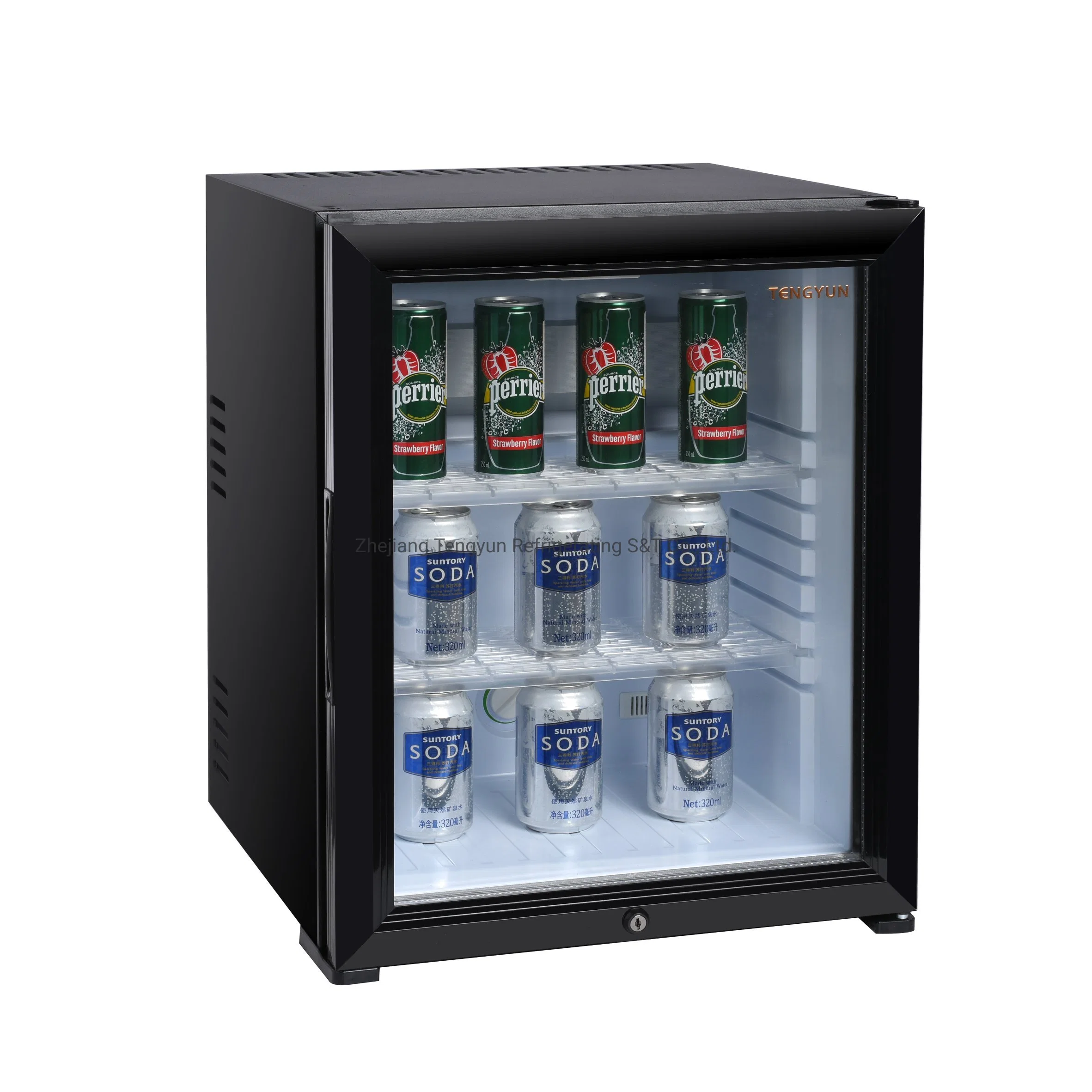 No Compression Mini Bar Fridge with Glass Door for Beverage