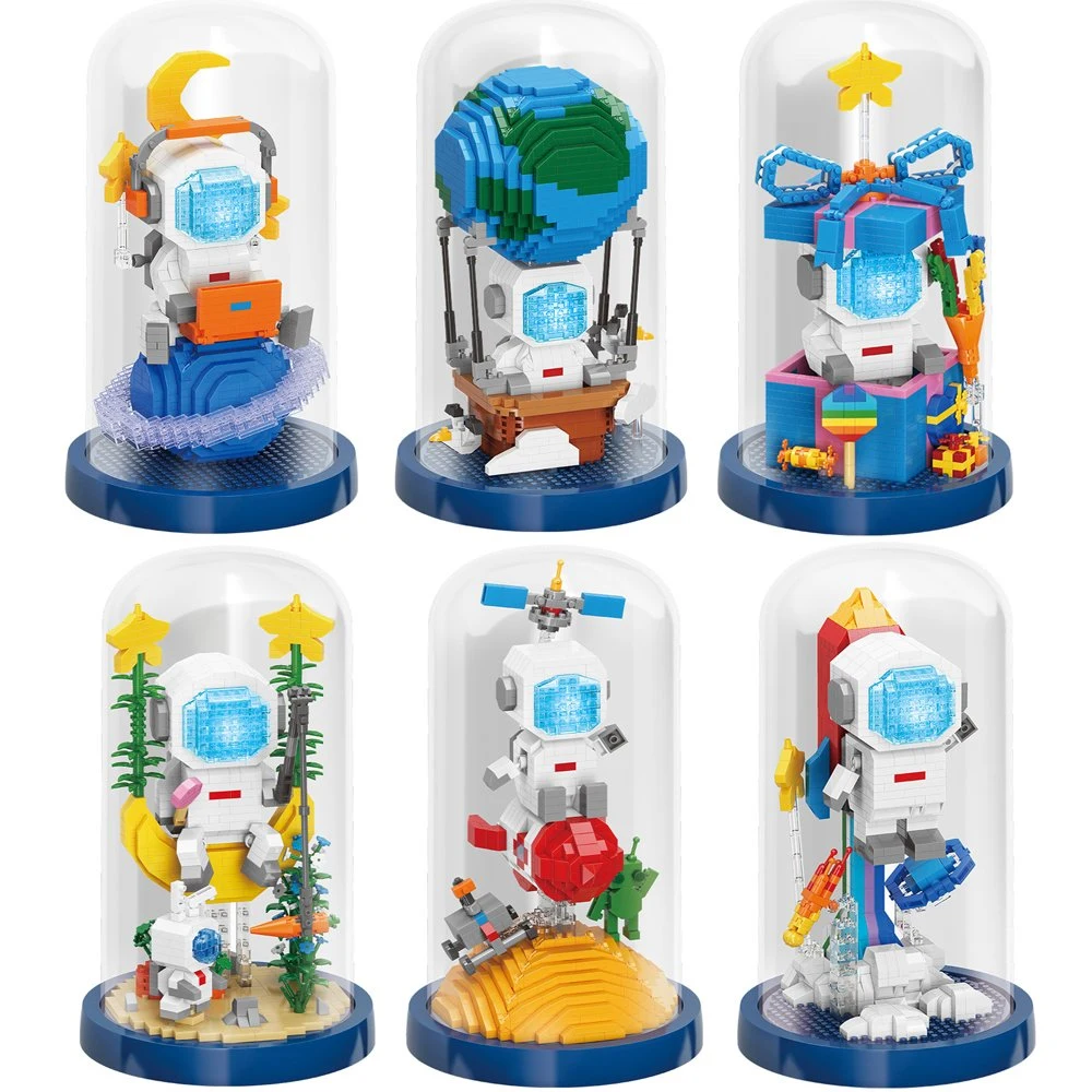 Astronautas bloques de construcción Insertar Astronaut compatible a mano niños pequeños partículas Micro Drill Aerospace Toy Space Building Blocks